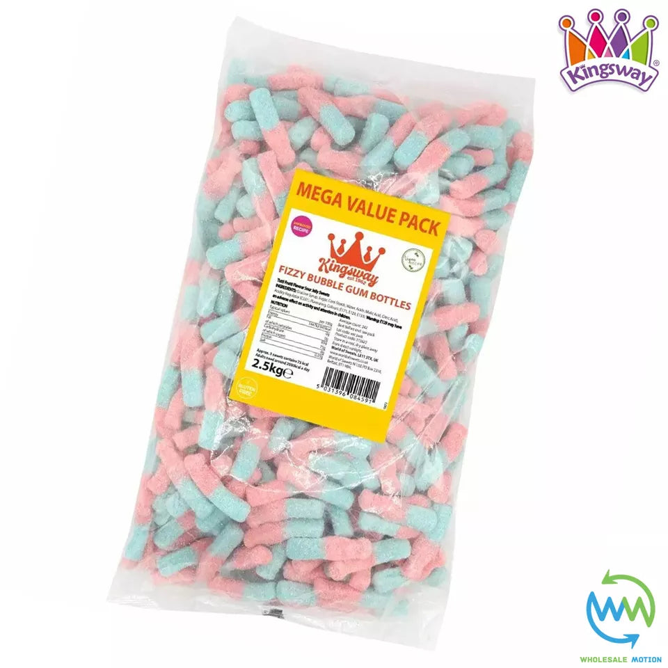 Kingsway Mega Value Vegan Fizzy Bubblegum Bottles 2.5kg