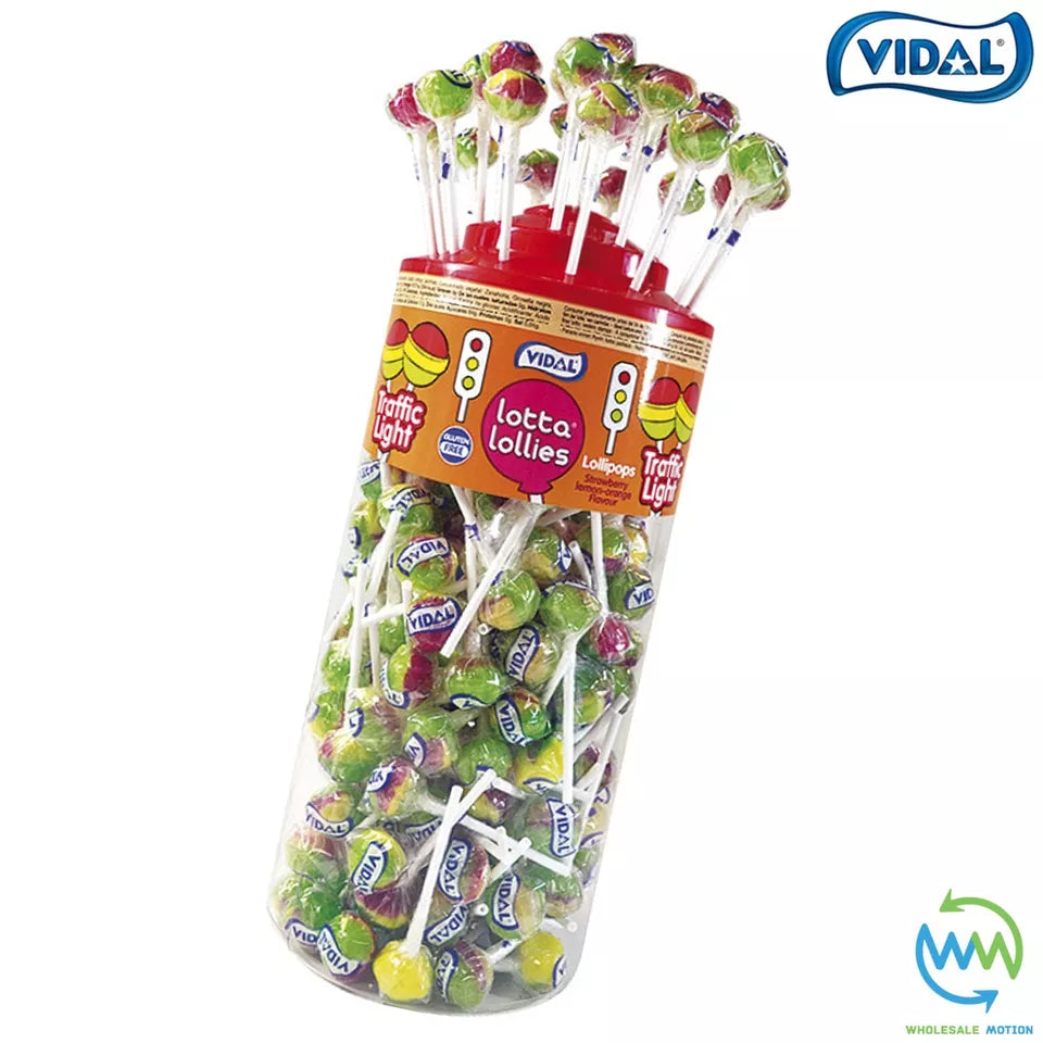 Vidal Lotta Lollies TRAFFIC LIGHT Lolly SWEETS Candy HARD BOILED Fruit PARTY BAG FILLER Snack Treat Gift loli pops