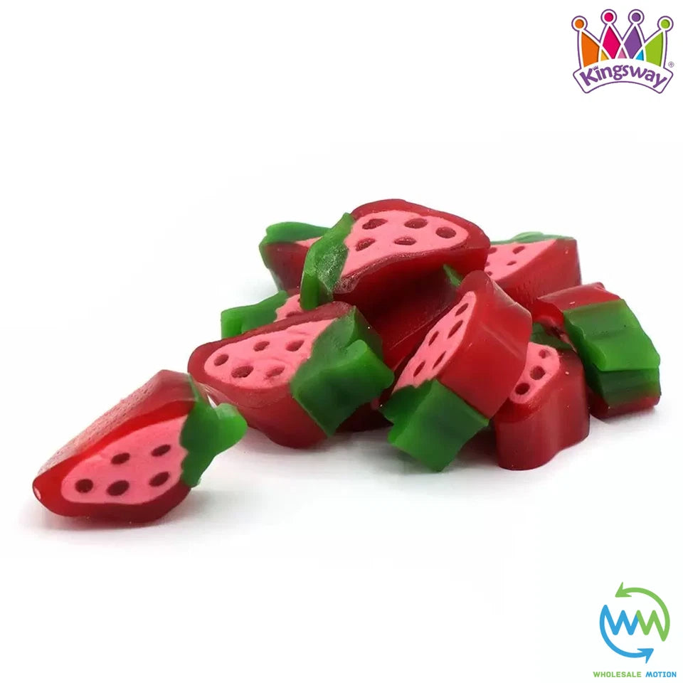 STRAWBERRY LIQUORICE SLICES Sweets GUMMY Candy JELLY GUMMIES Kingsway PICK N MIX