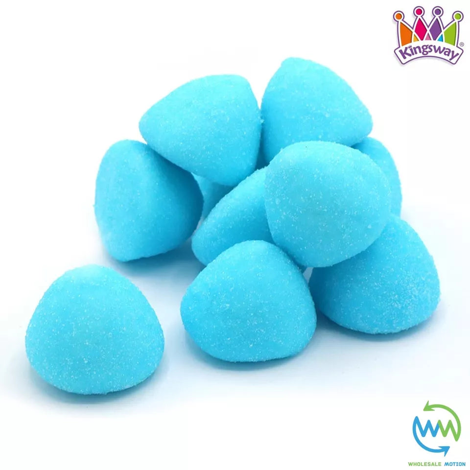 BLUE PAINT BALLS Sweets RASPBERRY Gummy Candy MARSHMALLOW Jelly GUMMIES Jellies Mallow SUGAR COATED Vanilla Snack Kingsway PICK N MIX UK