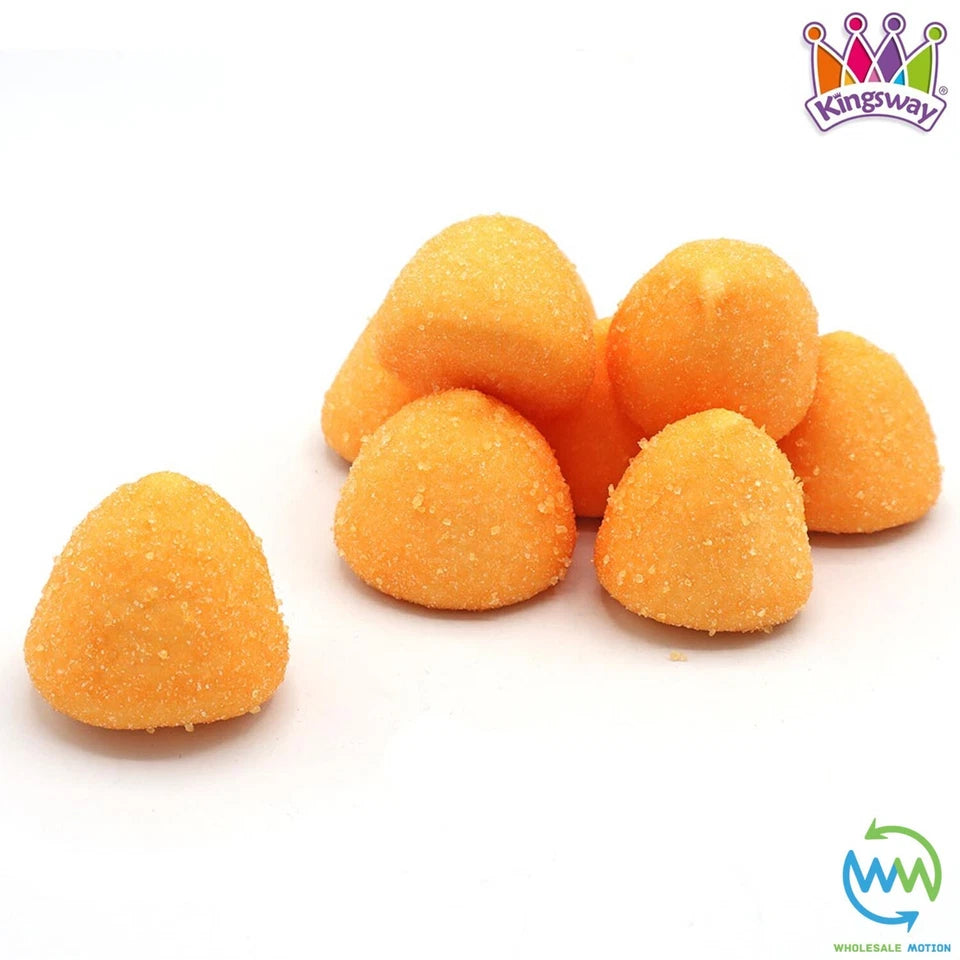 ORANGE PAINT BALLS Sweets PEACH Gummy Candy MARSHMALLOW Jelly GUMMIES Jellies SUGAR COATED Mallow Vanilla Snack Kingsway PICK N MIX UK