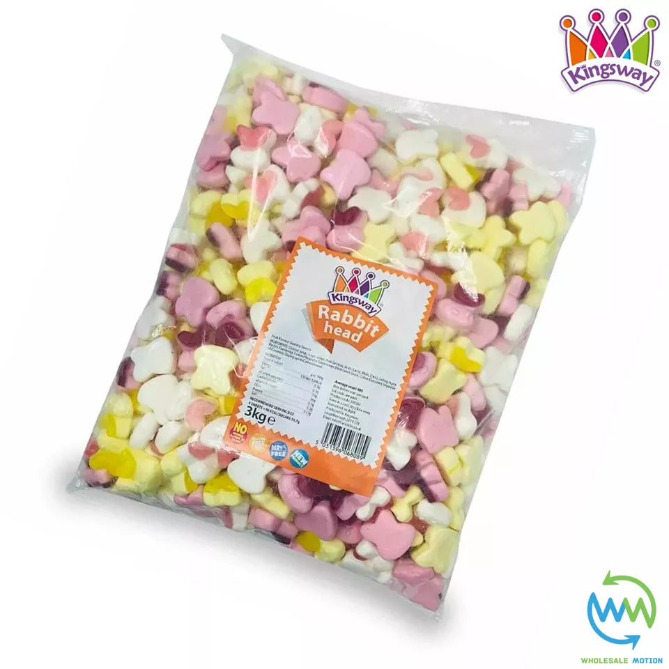 Easter RABBIT HEAD Sweets KINGSWAY Gummy BUNNY Heads JELLY Candy PICK N MIX Bag Bunnies Jelly Jellies Gummies Snack
