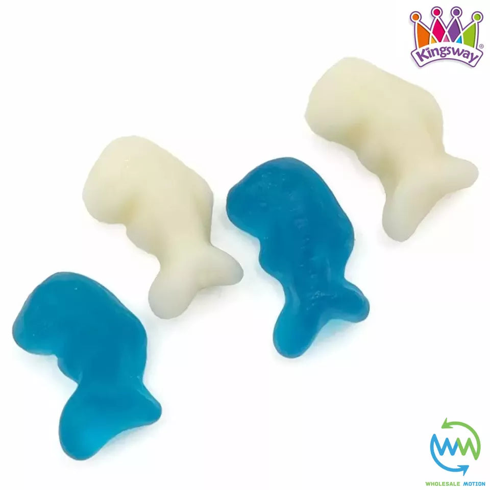BABY DOLPHIN Sweets GUMMY Candy WHITE & BLUE DOLPHINS JELLY Kingsway Jellies Gummies PICK N MIX Snack Fruity
