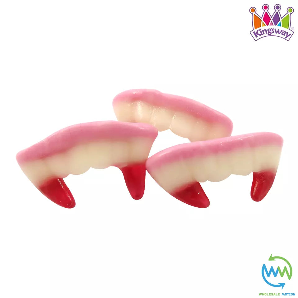 Halloween MINI FANGS Sweets GUMMY Jelly CANDY Teeth Dracula Candies JELLIES Gummies Snack Fruity PICK N MIX Kingsway