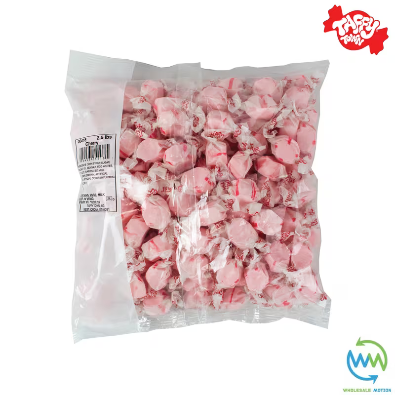 CHERRY SALT WATER TAFFY Sweets SOFT CANDY Taffies SWEET Chewy Mint MINTY Retro Party INDIVIDUALLY WRAPPED Fruity SWEET Candy Gummy Jelly GUMMIES Jellies Snack Fruit Taffies Toffees