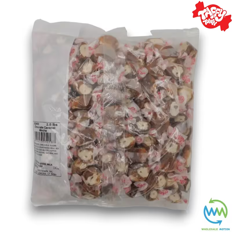 CHOCOLATE CARAMEL MOCHA SALT WATER TAFFY Sweets SOFT CANDY Taffies SWEET Choc Chewy Retro Party INDIVIDUALLY WRAPPED Fruity SWEET Candy Gummy Jelly GUMMIES Jellies Snack Fruit Taffies Toffees