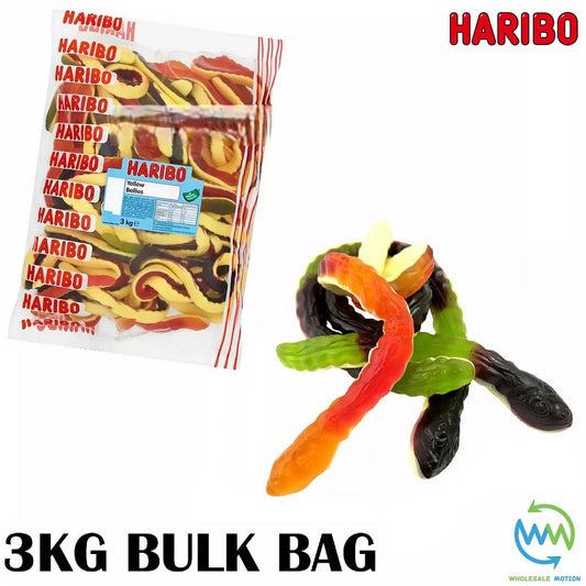 3KG BULK BAG - HARIBO YELLOW BELLIES Sweets RETRO Candy WEDDING Favours GIFT SNAKE PICK N MIX Sweets Candies Gummy Jelly Gummies Jellies Snack
