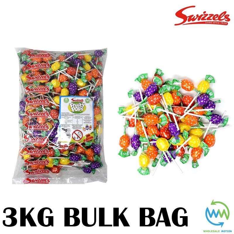 3KG BULK BAG Swizzels FRUITY POPS Lollies Individual Wrapped SWEETS Retro CANDY FRUIT Lolly Snack SWIZZELS