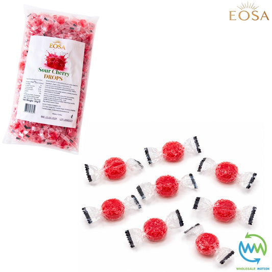 SOUR CHERRY DROPS Sweets CANDY Candies HARD BOILED Sweet INDIVIDUALLY WRAPPED Cherries Drop Retro TRADITIONAL Party Bag Filler Treat Snack Fruit Fruity Wedding Favour Gift