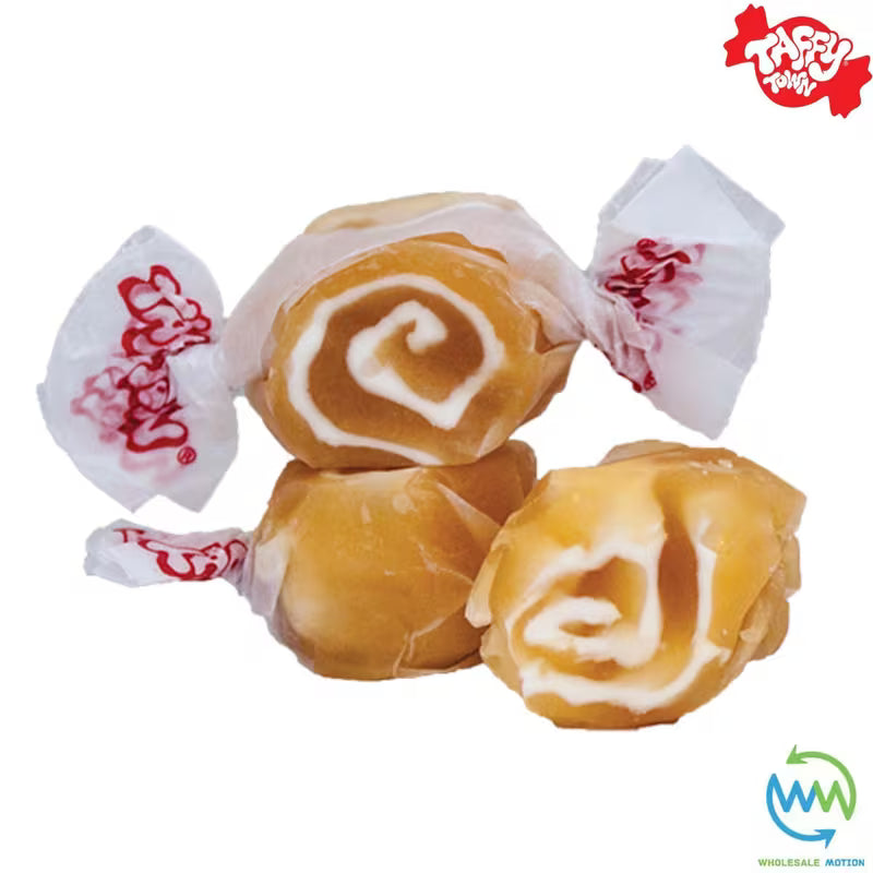 CARAMEL SWIRL SALT WATER TAFFY Sweets SOFT CANDY Taffies SWEET Chewy Caramels Retro Party WRAPPED Fruity SWEET Candy Gummy Jelly Snack Fruit Taffies Toffees Gummies Jellies GIFT Snack TREAT Wedding Favour Party Bag Filler