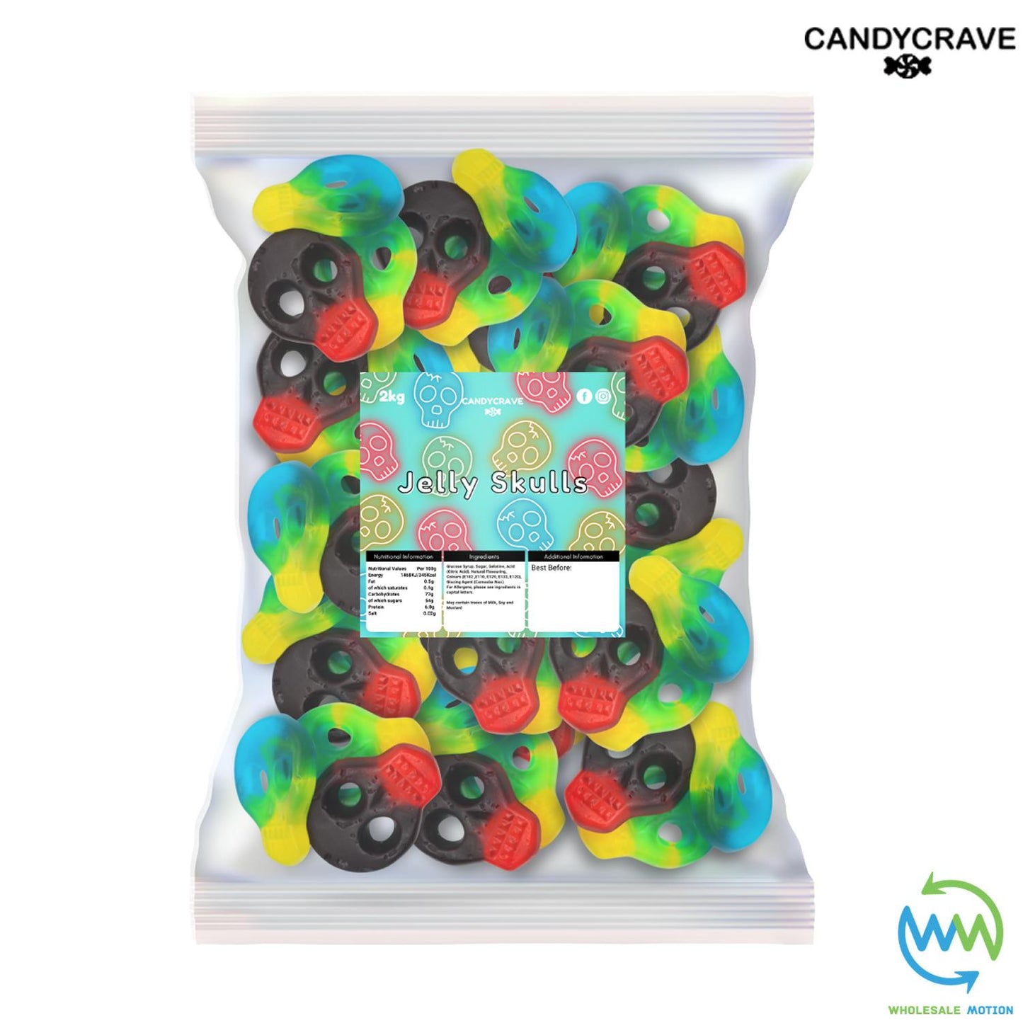 HALLOWEEN JELLY SKULLS Sweets GUMMY Candy Gummies JUMBO JELLY Candycrave PICK N MIX UK Jellies Huge Snack UK