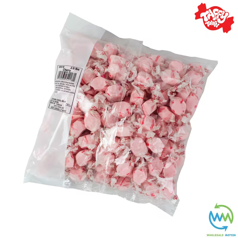 CHERRY SALT WATER TAFFY Sweets SOFT CANDY Taffies SWEET Chewy Mint MINTY Retro Party INDIVIDUALLY WRAPPED Fruity SWEET Candy Gummy Jelly GUMMIES Jellies Snack Fruit Taffies Toffees