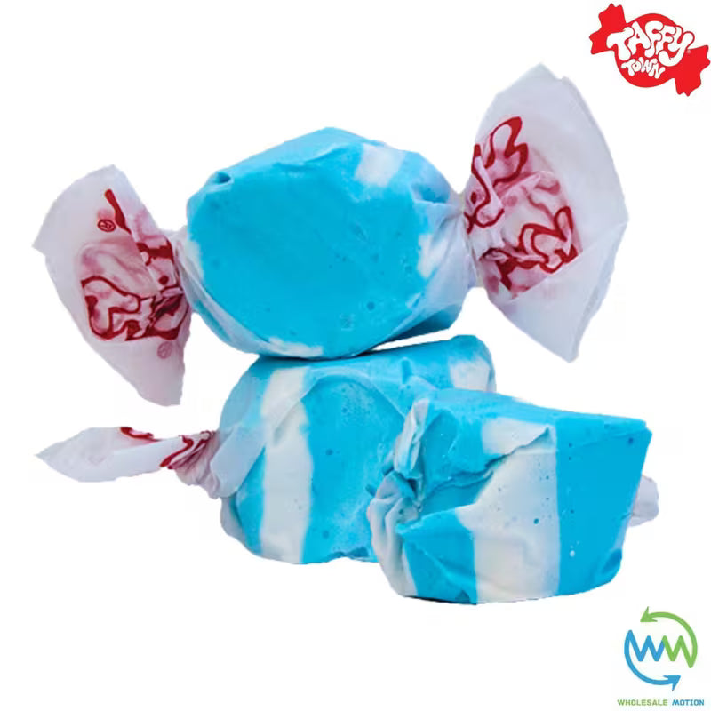 BLUEBERRY SALT WATER TAFFY Sweets SOFT CANDY Taffies SWEET Chewy Retro Blue Berry Party WRAPPED Fruity SWEET Candy Gummy Jelly Snack Fruit Taffies Toffees Gummies Jellies GIFT Snack TREAT Wedding Favour Party Bag Filler