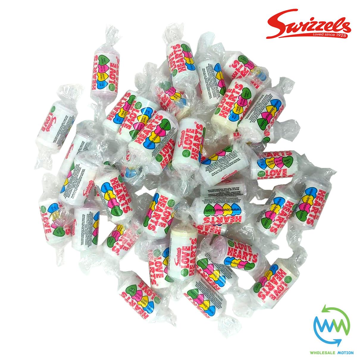 3KG BULK BAG Swizzels LOVE HEARTS Individual Wrapped 12g SWEETS DISC Retro CANDY Kids Party Snack SWIZZELS