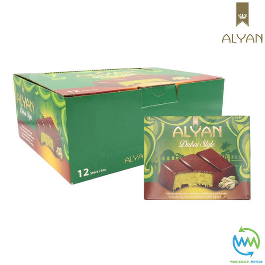 Alyan Dubai Chocolate Bar 100g Crunchy KNAFEH and PISTACHIO Milk Chocolate