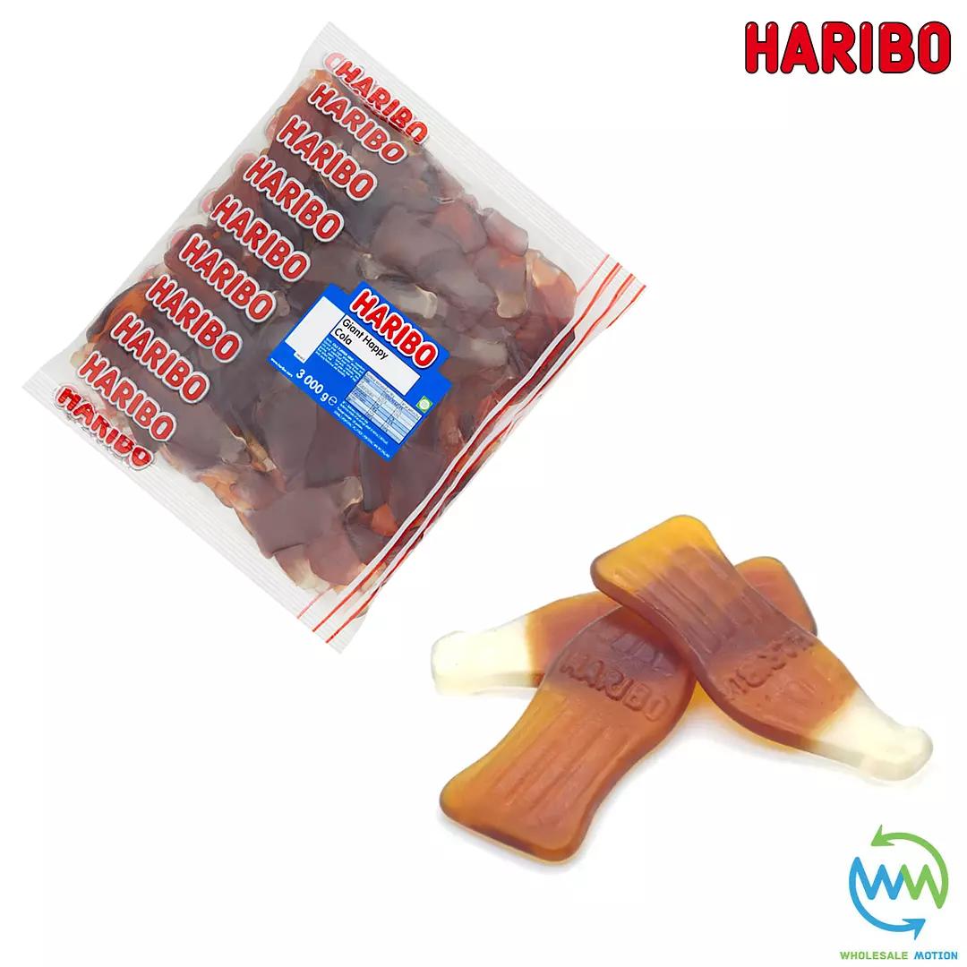 3KG BULK BAG - HARIBO GIANT COLA BOTTLES Sweets GUMMY Candy WEDDING Favours GIFT PICK N MIX UK Jellies JELLY Snack Candies Gummies Retro Happy Colas