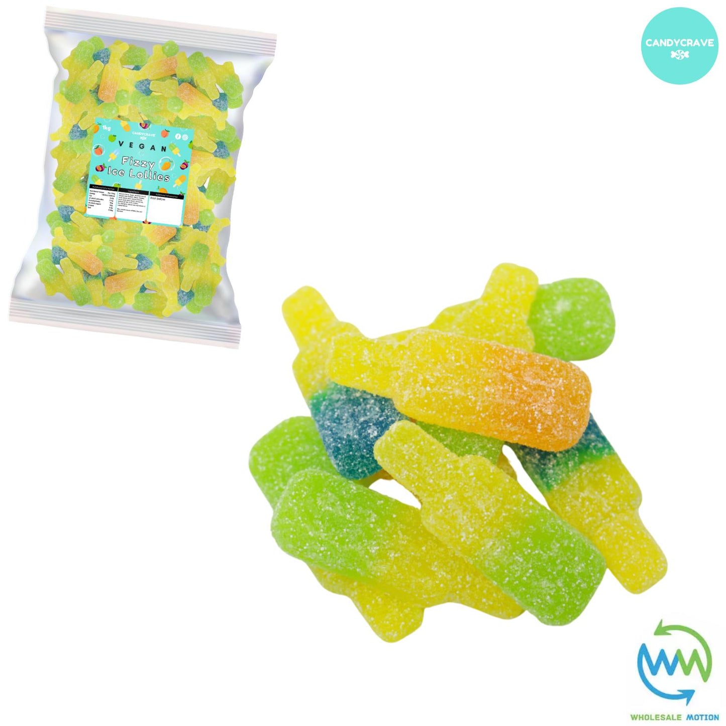 FIZZY ICE LOLLIES Sweets CANDY Jelly GUMMY Jellies GUMMIES Sugar Coated Snack Lolly LOLLIPOP Lollipops Summer WEDDING GIFT Party Bag Filler CANDIES Candycrave PICK N MIX UK Treat