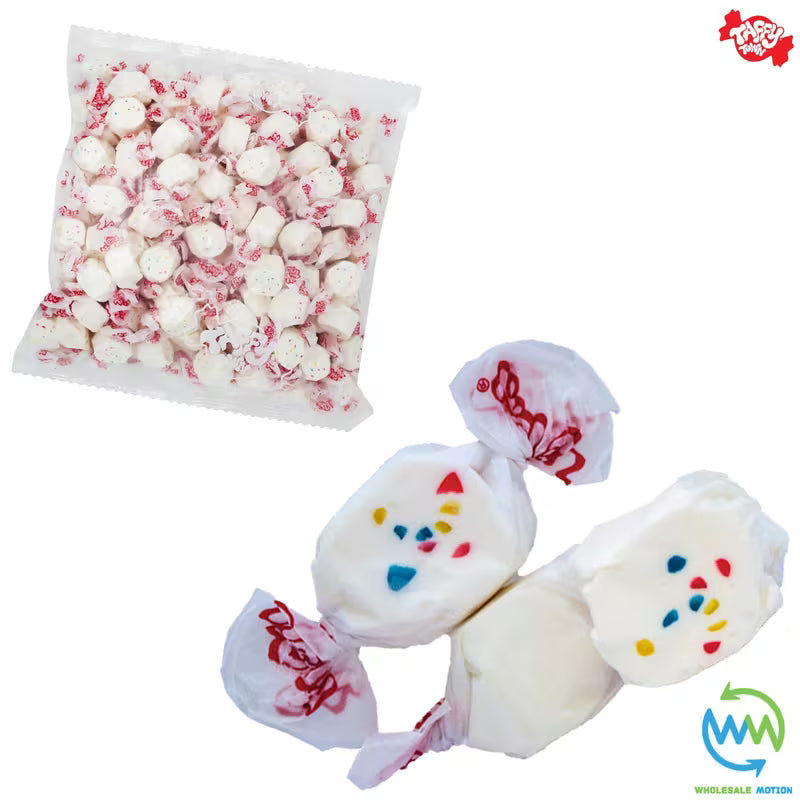 FROSTED CUPCAKE SALT WATER TAFFY Sweets SOFT CANDY Taffies SWEET Chewy Retro Party WRAPPED Fruity SWEET Candy Gummy Jelly Snack Fruit Taffies Toffees Gummies Jellies GIFT Snack TREAT Wedding Favour Party Bag Filler
