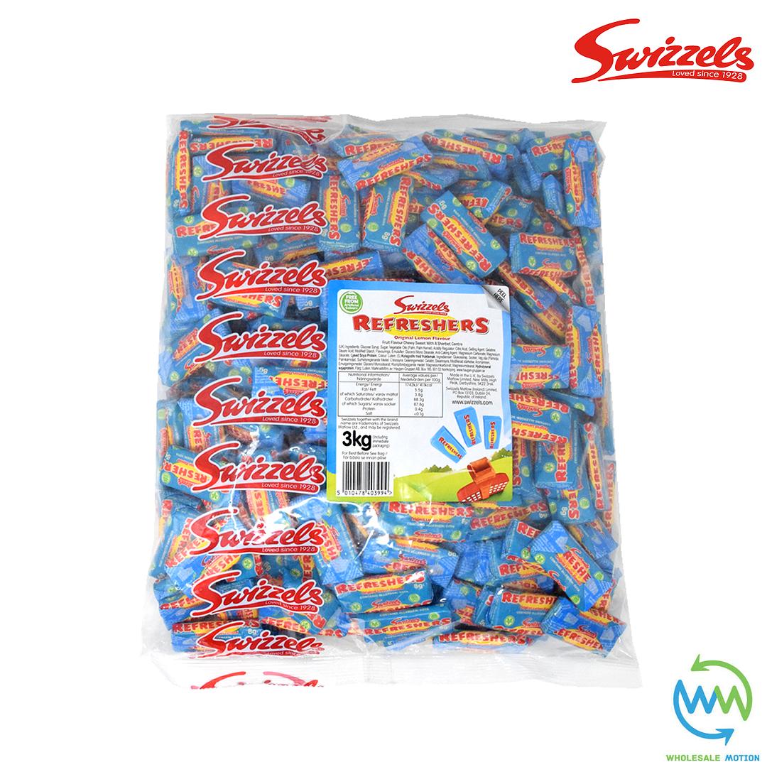 3KG BULK BAG Swizzels REFRESHER Chews LEMON Individual Wrapped SWEETS 8g CHEW Retro CANDY UK Snack Chewy SWIZZELS