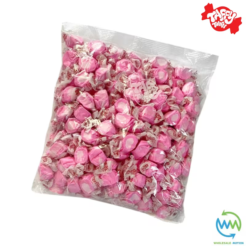 BUBBLEGUM SALT WATER TAFFY Sweets SOFT CANDY Taffies SWEET Chewy Bubble Gum Retro Party INDIVIDUALLY WRAPPED Fruity SWEET Candy Gummy Jelly GUMMIES Jellies Snack Fruit Taffies Toffees