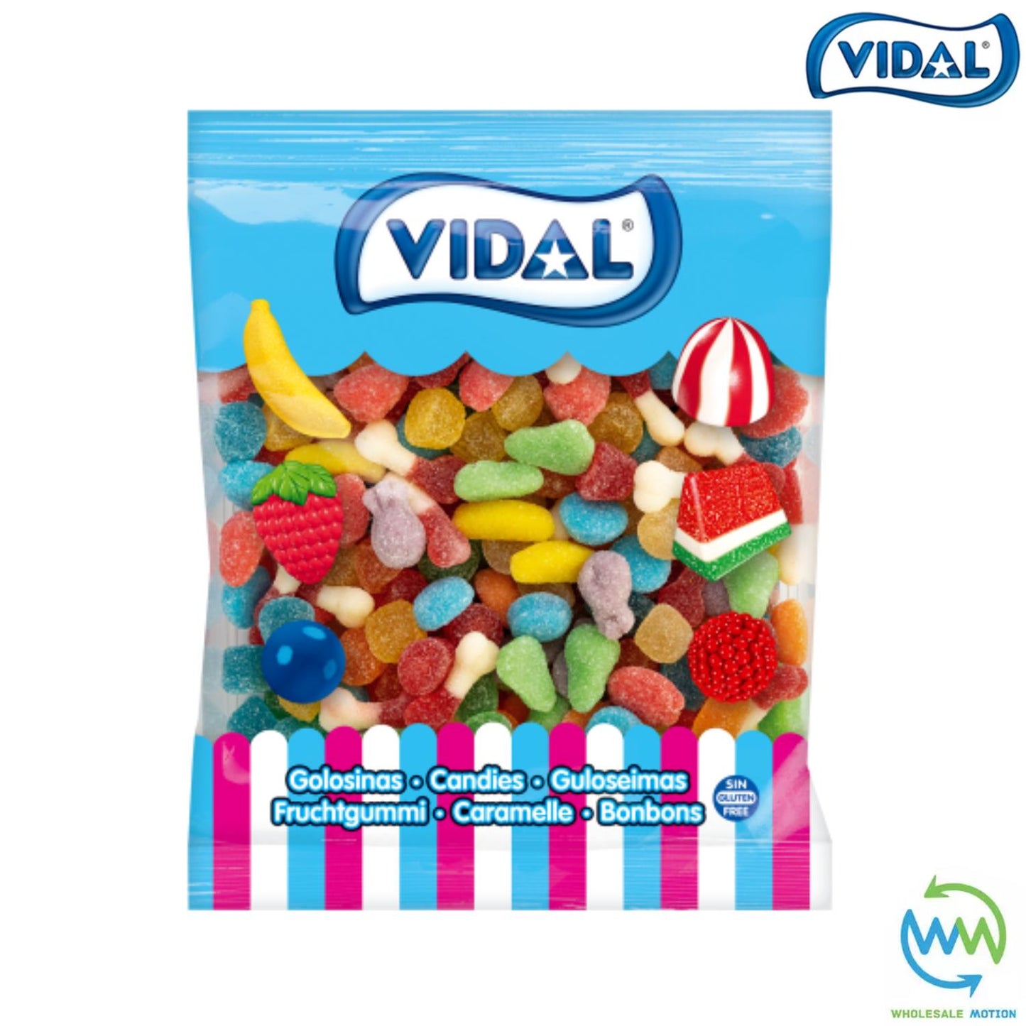 SUGARED MINI MIX Sweets GUMMY Candy JELLY Jellies GUMMIES Sugar Coated FIZZY Vidal PICK N MIX WEDDING GIFT Snack Treat Favour