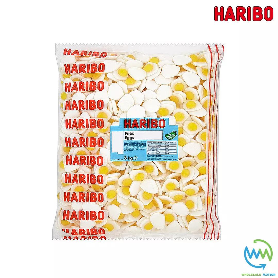 3KG BULK BAG - HARIBO FRIED EGGS Sweets GUMMY Candy WEDDING Favours Fruity Flavour PICK N MIX Jelly Jellies Gummies Candies Snack Retro