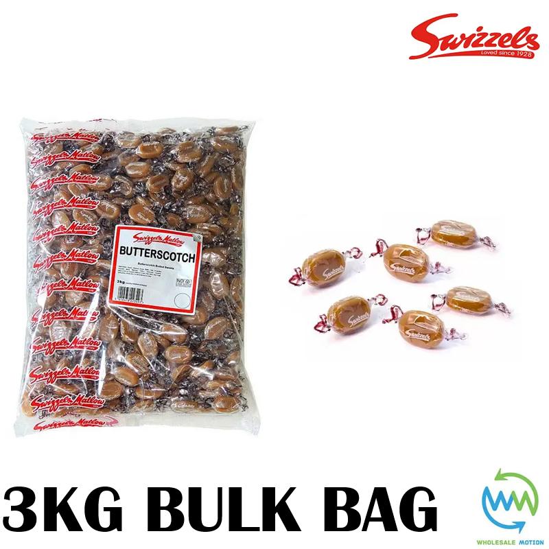 3KG BULK BAG Swizzels BUTTERSCOTCH Sweets INDIVIDUAL WRAPPED 7g OVAL Retro CANDY Kids Party Retro CANDY UK Snack SWIZZELS