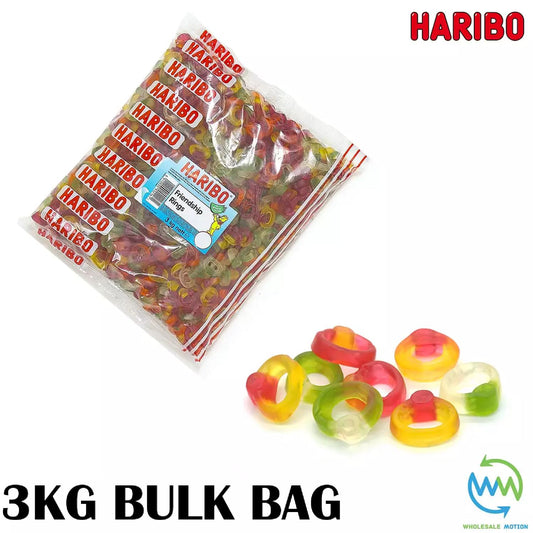 3KG BULK BAG - HARIBO FRIENDSHIP RINGS Sweets GUMMY Candy Jelly WEDDING Favours GIFT PICK N MIX Snack GUMMIES Jellies Candies Retro