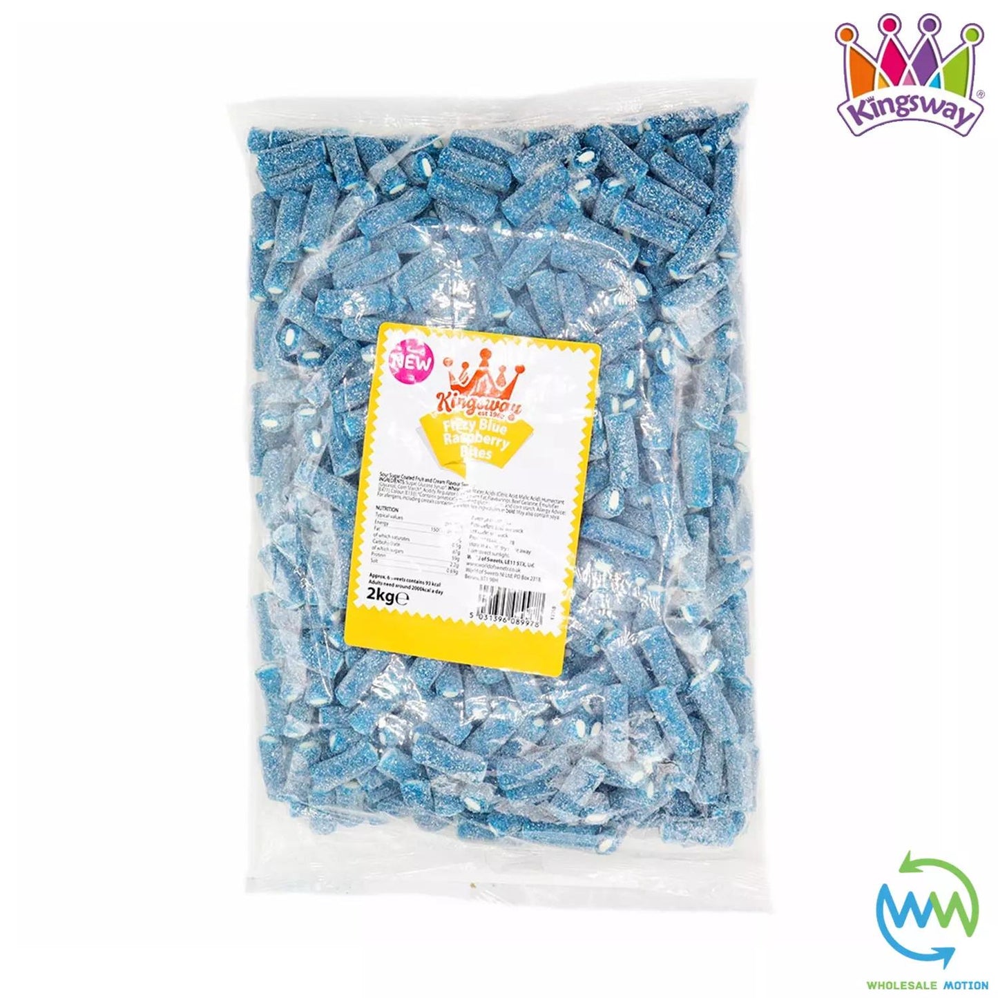 FIZZY BLUE RASPBERRY BITES Sweets GUMMY Candy JELLY GUMMIES Kingsway Pencil PICK N MIX Jellies Candies Snack