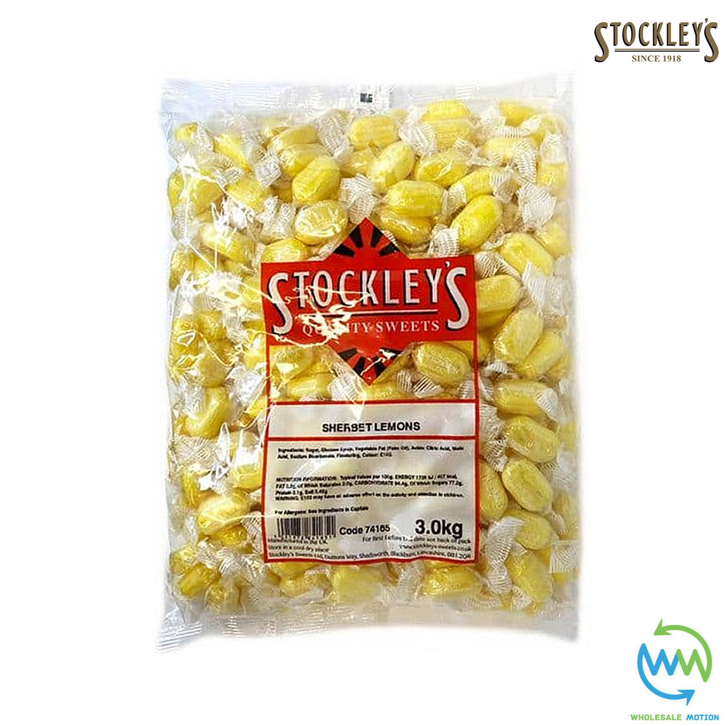 SHERBET LEMONS Stockleys INDIVIDUAL Wrapped SWEETS Portion LEMON FLAVOUR UK