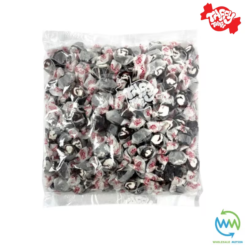 LIQUORICE SWIRL SALT WATER TAFFY Sweets SOFT CANDY Taffies SWEET Chewy Retro Party INDIVIDUALLY WRAPPED Fruity SWEET Candy Gummy Jelly GUMMIES Jellies Snack Fruit Taffies Toffees