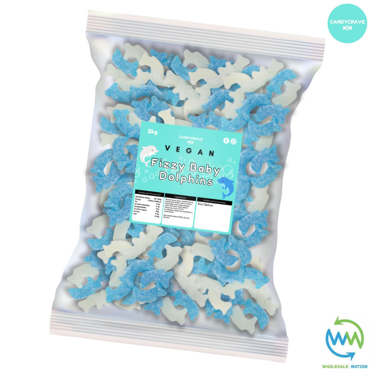 FIZZY BABY DOLPHINS Sweets MANGO & PEACH Candy Jelly GUMMY Jellies GUMMIES Sugar Coated Snack WEDDING GIFT Party Bag Filler CANDIES Candycrave PICK N MIX UK Treat
