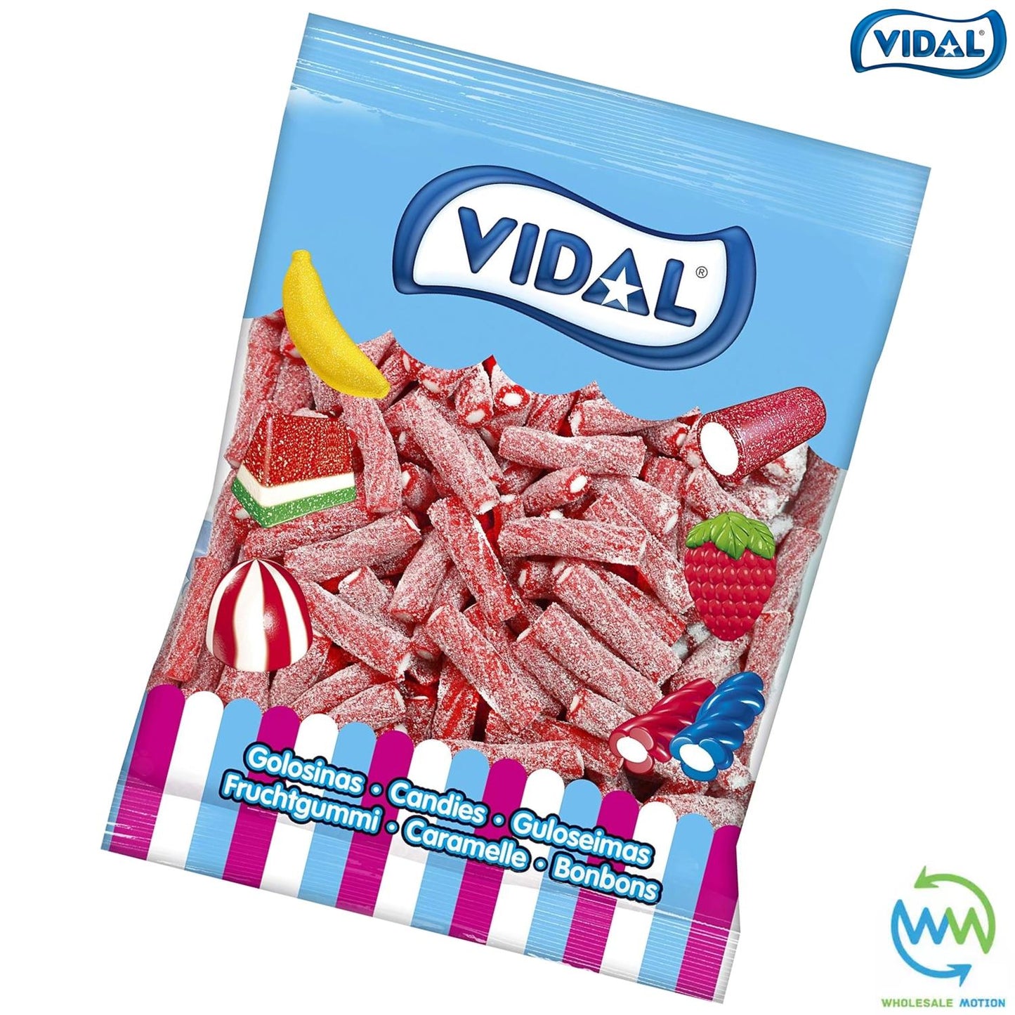 LIQUORICE SOUR STRAWBERRY PENCILS Sweets GUMMY Pencil RED Candy SUGAR COATED Jelly GUMMIES Jellies Vidal PICK N MIX UK Fruit Food Snack Party Bag Filler Wedding Gift