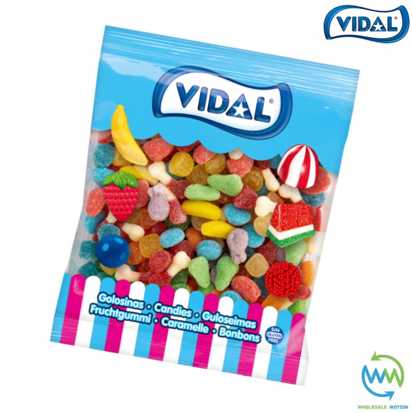 SUGARED MINI MIX Sweets GUMMY Candy JELLY Jellies GUMMIES Sugar Coated FIZZY Vidal PICK N MIX WEDDING GIFT Snack Treat Favour