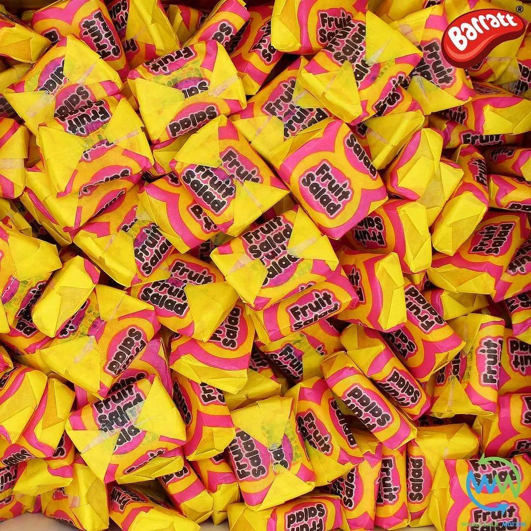 FULL BOX OF 400 - FRUIT SALAD CHEWS Sweets BARRATT Retro FRUIT SALADS Party WRAPPED Vintage SWEET Traditional Gummy Gummies Pineapple & Raspberry