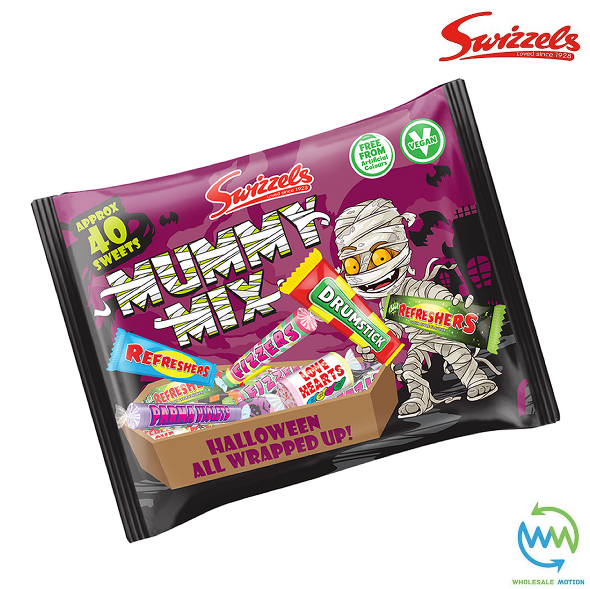 Swizzels MUMMY MIX BAG 340g Individual Wrapped Halloween SWEETS Retro CANDY Kids Party Retro CANDY UK Snack SWIZZLES
