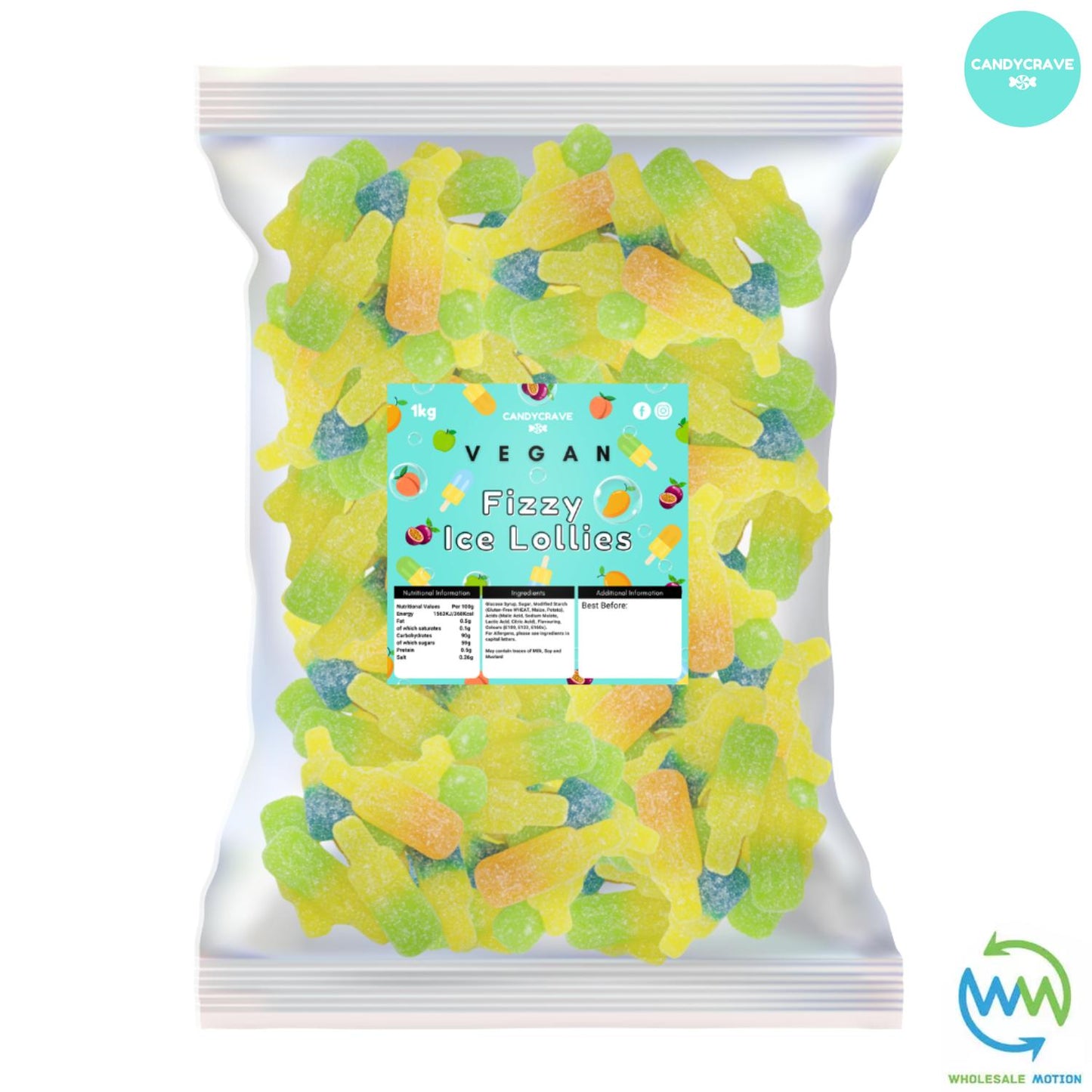 FIZZY ICE LOLLIES Sweets CANDY Jelly GUMMY Jellies GUMMIES Sugar Coated Snack Lolly LOLLIPOP Lollipops Summer WEDDING GIFT Party Bag Filler CANDIES Candycrave PICK N MIX UK Treat