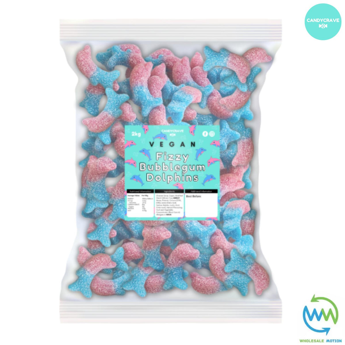 FIZZY BUBBLEGUM DOLPHINS Sweets CANDY Jelly GUMMY Jellies GUMMIES Sugar Coated Dolphin Snack WEDDING GIFT Party Bag Filler CANDIES Candycrave PICK N MIX UK Treat