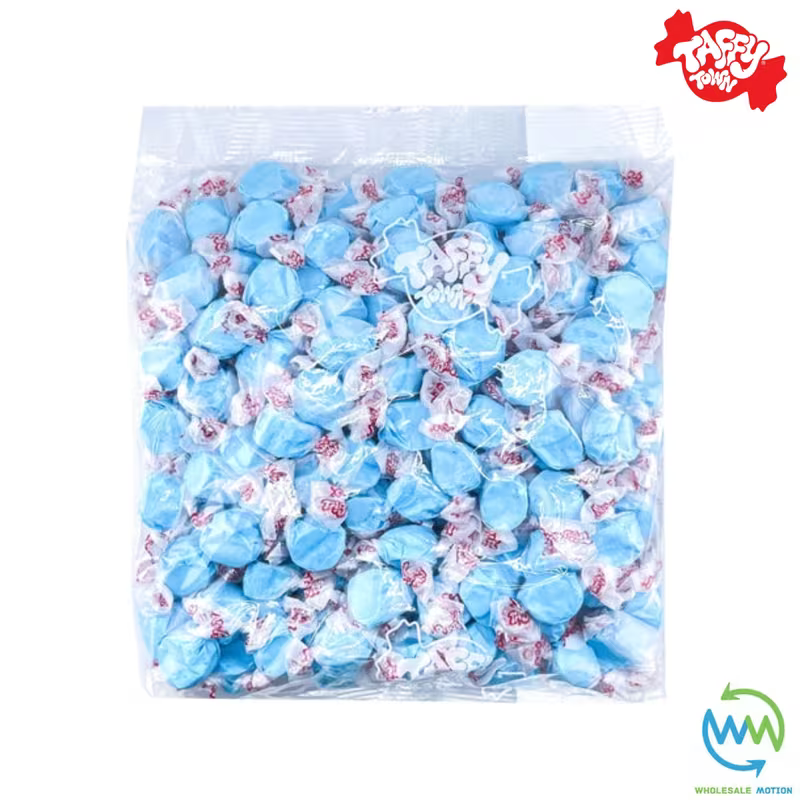 BLUE RASPBERRY SALT WATER TAFFY Sweets SOFT CANDY Taffies SWEET Chewy Mint MINTY Retro Party INDIVIDUALLY WRAPPED Fruity SWEET Candy Gummy Jelly GUMMIES Jellies Snack Fruit Taffies Toffees