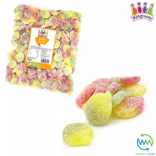Kingsway FIZZY SOUR APPLES Sweets Retro JELLY Candy CANDIES Party PICK N MIX UK Candies Jellies GUMMIES Snack