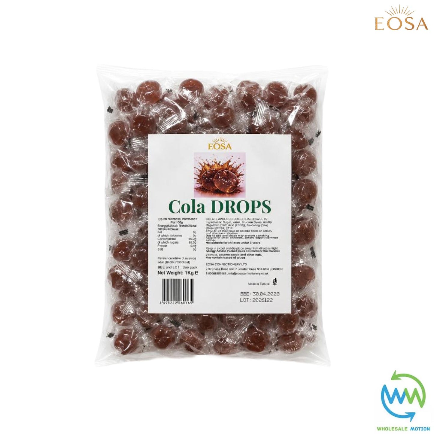 COLA DROPS Sweets CANDY Candies HARD BOILED Cream Fruity Sweet INDIVIDUALLY WRAPPED Drop Retro TRADITIONAL Party Bag Filler Treat Snack Fruit Fruity Wedding Favour Gift