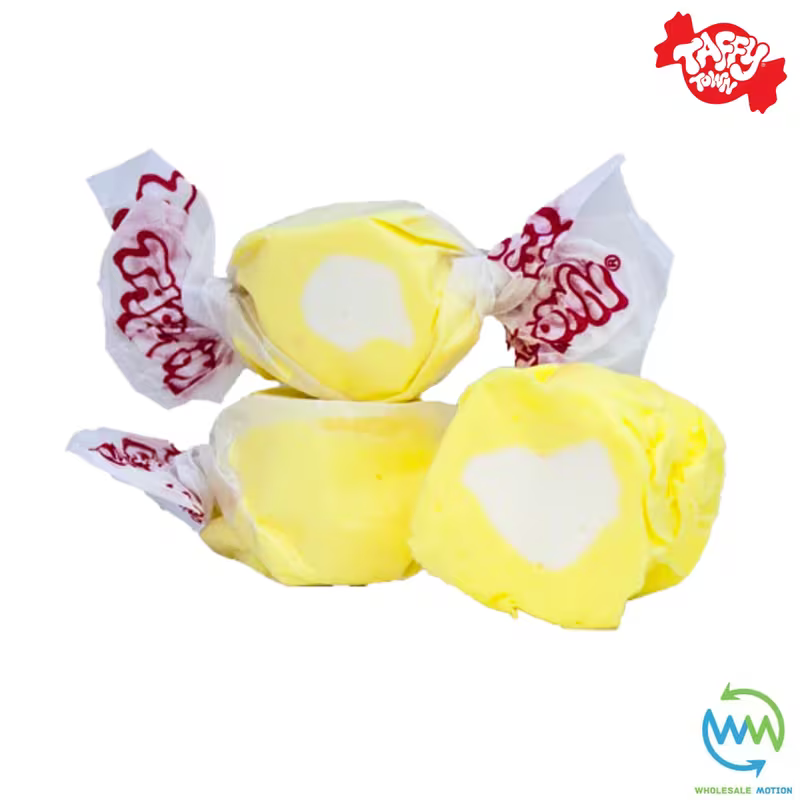 LEMON CREAM SALT WATER TAFFY Sweets SOFT CANDY Taffies SWEET Chewy Retro Party INDIVIDUALLY WRAPPED Fruity SWEET Candy Gummy Jelly GUMMIES Jellies Snack Fruit Taffies Toffees