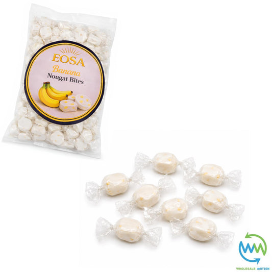 BANANA NOUGAT BITES Sweets SOFT CANDY SWEET Chewy Retro Party INDIVIDUALLY WRAPPED SWEET Candy NOUGAT Snack Fruit Gummy Jelly Gummies Jellies