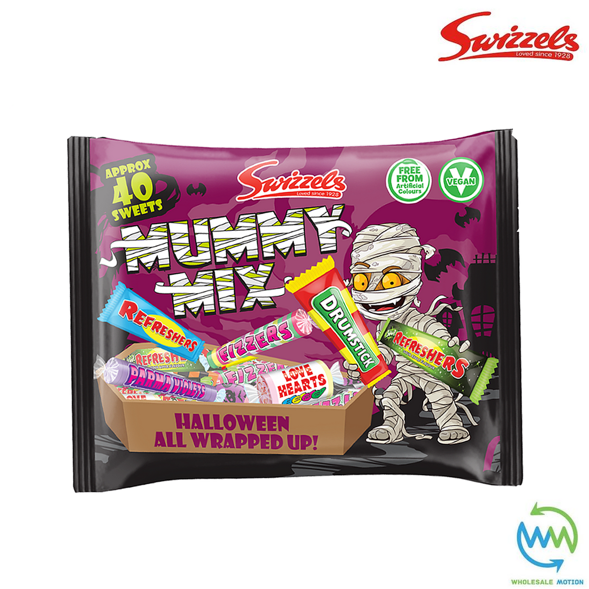 Swizzels MUMMY MIX BAG 340g Individual Wrapped Halloween SWEETS Retro CANDY Kids Party Retro CANDY UK Snack SWIZZLES