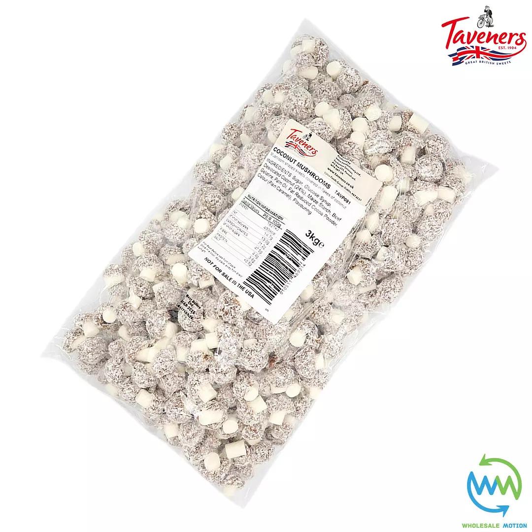 COCONUT MUSHROOMS Sweets CANDY Retro CHEWY TRADITIONAL Taveners PICK N MIX Treat Candies Snack Gummy Gummies Jelly Jellies