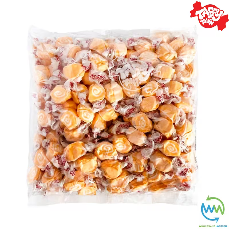 ORANGE CREAM SALT WATER TAFFY Sweets SOFT CANDY Taffies SWEET Chewy Retro Party INDIVIDUALLY WRAPPED Fruity SWEET Candy Gummy Jelly Snack Fruit Taffies Toffees