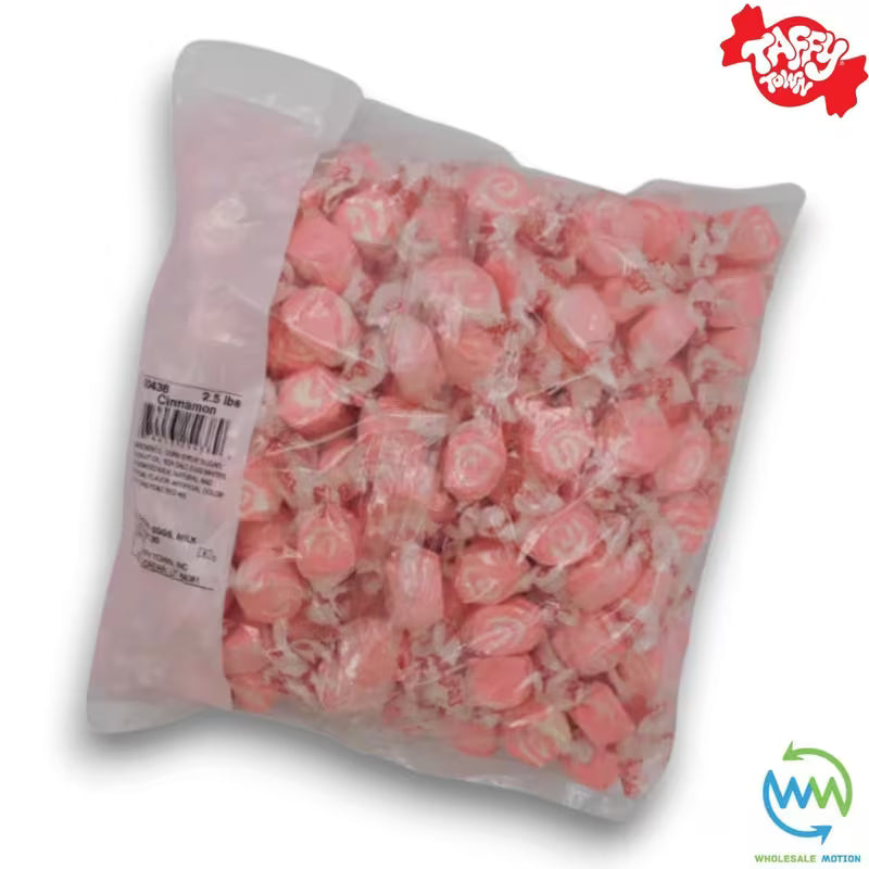CINNAMON SALT WATER TAFFY Sweets SOFT CANDY Taffies SWEET Chewy Retro Party WRAPPED Fruity SWEET Candy Gummy Jelly Snack Fruit Taffies Toffees Gummies Jellies GIFT Snack TREAT Wedding Favour Party