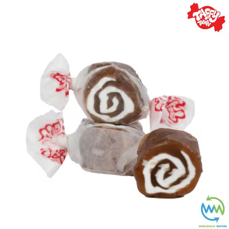 CHOCOLATE CARAMEL SALT WATER TAFFY Sweets SOFT CANDY Taffies SWEET Chewy CHOC Retro Party INDIVIDUALLY WRAPPED Fruity SWEET Candy Gummy Jelly Candies GUMMIES Jellies Snack Fruit Taffies Toffees