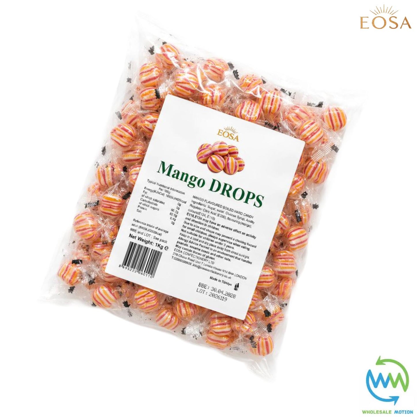 MANGO DROPS Sweets CANDY Candies HARD BOILED Cream Fruity Sweet INDIVIDUALLY WRAPPED Drop Retro TRADITIONAL Party Bag Filler Treat Snack Fruit Fruity Wedding Favour Gift