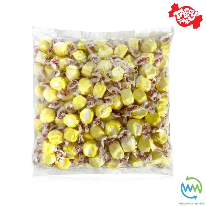 LEMON CREAM SALT WATER TAFFY Sweets SOFT CANDY Taffies SWEET Chewy Retro Party INDIVIDUALLY WRAPPED Fruity SWEET Candy Gummy Jelly GUMMIES Jellies Snack Fruit Taffies Toffees